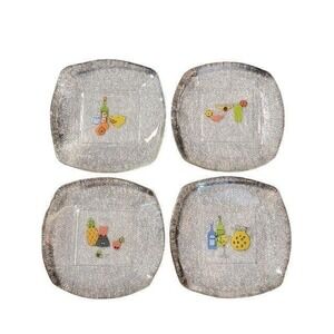 Ursula Dodge Glass Plates 8" Dinnerware Wall Art Wine Cocktail Home Decor